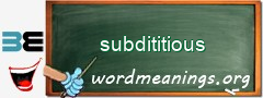 WordMeaning blackboard for subdititious